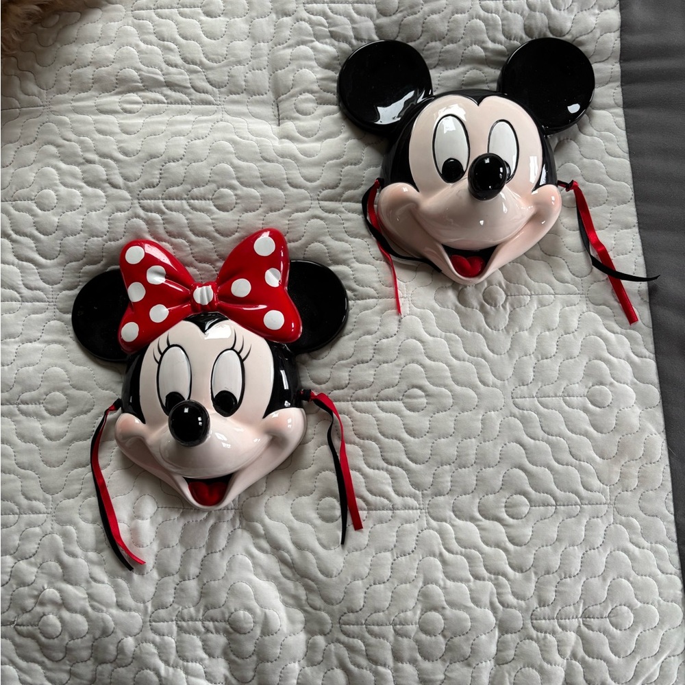 Minnie and Mickey Mouse Porcelain Faces by Schmid